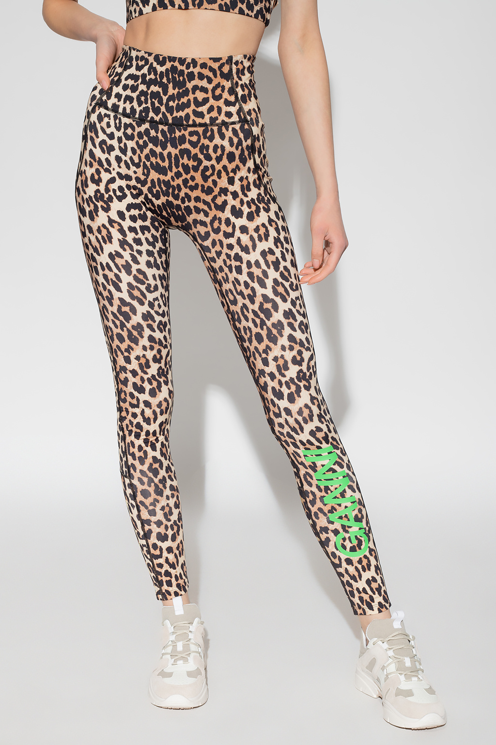 Ganni 2024 leopard leggings